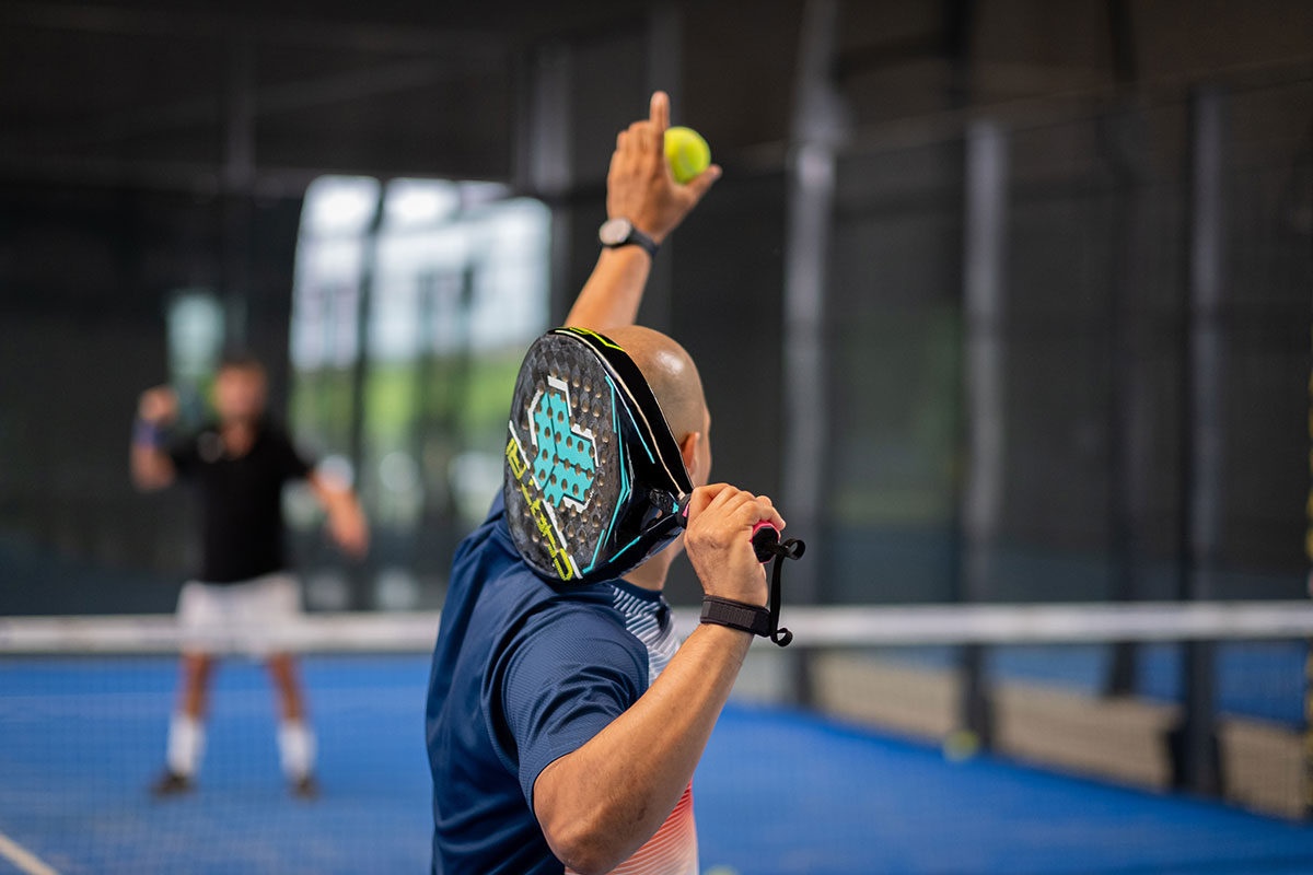 Men playing padel