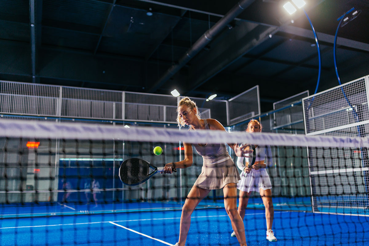 Women playing padel
